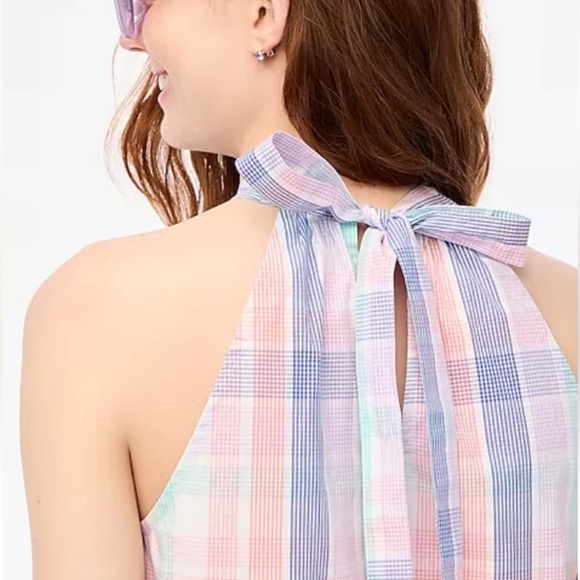 J. Crew plaid bow back halter top sz xs - Picture 3 of 9